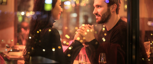 a couple in a cafe