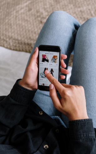 a woman using smart phone
