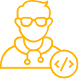 coding person vector image
